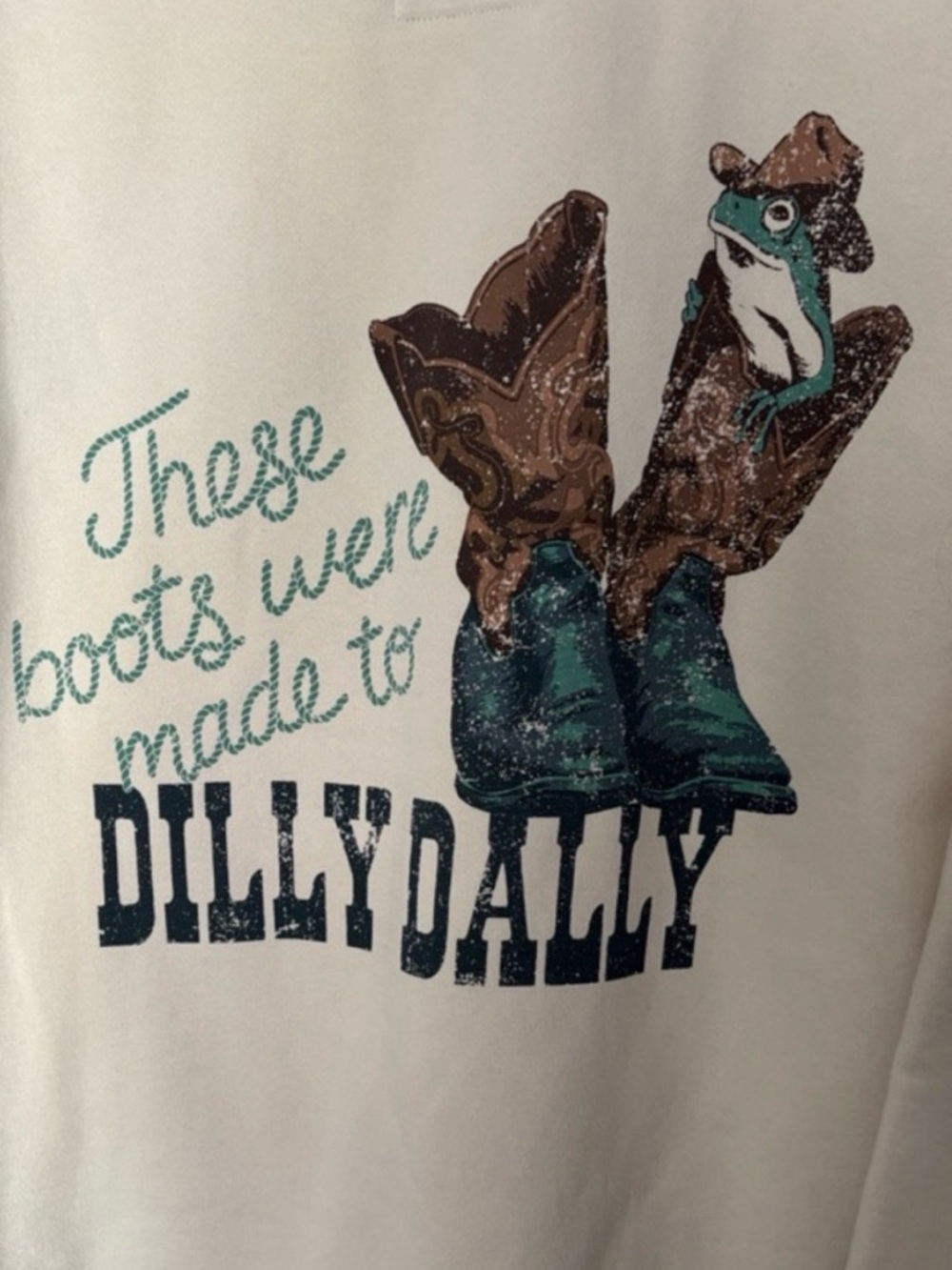 Original Use Cream Crewneck with Embroidered Boot Motif